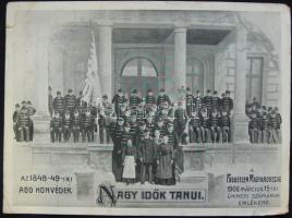 1906 Nagy idők tanui. Az 1848-49-iki agg honvédek, a Független Magyarország 1906 március 15-iki ünnepi számának emlékére, ofszet karton, 28x38cm