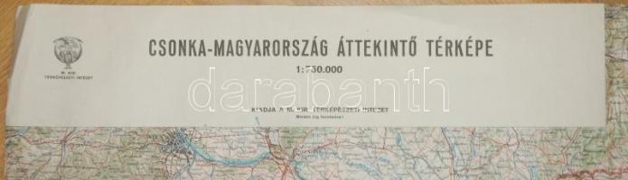 Csonka Magyarország áttekintő térképe M. kir. Térképészeti Intézet 80x48 cm