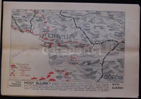 1916 Tolnai Világlapja Haditérképe sorozat 1-20. térképek. Rajtuk az események szöveges magyarázatáv...