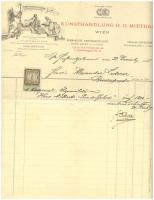 1895 Hans Makart: Gondelfahrt c. képének számlája Miethke-től /  1895 Invoice from Miethke trader for Hans Makart's picture: Gondelfahrt