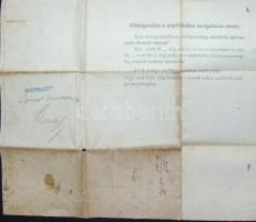 1892 Katonai végelbocsájtó levél. Obsit. (szakadásokkal) /
1892 Military dirsarming warrent (tears) ...