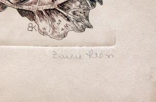 Bencze Klári (1925): Muhar, rézkarc, papír, 24×12 cm