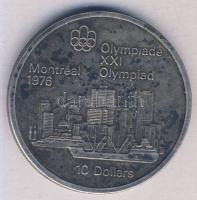 Kanada 1973. 10$ Ag "Montreali olimpia - Montreal várossziluett" T:2 patina Canada 1973. 10 Dollars Ag "Montreal Olympic Games-Montreal city" C:XF patina