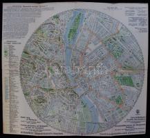 1929 M. Kir. Állami Térképészet Budapest idegenvezető térképe 41x37cm (a centrikus mutatóléc hiányzi...