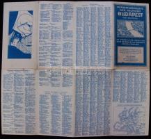 1929 M. Kir. Állami Térképészet Budapest idegenvezető térképe 41x37cm (a centrikus mutatóléc hiányzi...