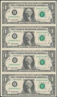 Amerikai Egyesült Államok 1995. 1$ "B" függőleges négyes ívben T:I USA 1995. 1 Dollars "B" in vertical sheet of four C:Unc