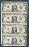 Amerikai Egyesült Államok 1995. 1$ "B" függőleges négyes ívben T:I
USA 1995. 1 Dollars &qu...