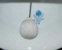 Virágokkal díszített szolidan aranyozott jelzett Hollóházi porcelán csengő /
Hollóháza chinaware bel...