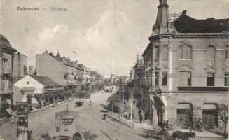 Debrecen Fő utca, Bank, villamos (Rb)