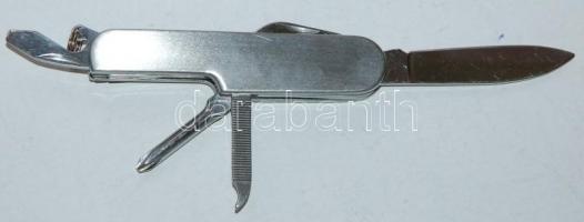 Többfunkciós, kulcsra akasztható, rozsdamentes acél zsebkés /
Multifunction stainless steel pocket k...