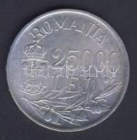 Románia 1946. 25.000L Ag "I. Mihály" T:2 Romania 1946. 25.00 Lei Ag "Mihai I" C:XF