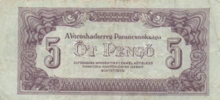1944. Vöröshadsereg Parancsnoksága 5P (2x) látványos vágáshibával T:II,III