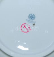 6db aranyozott jelzett Hollóházi porcelán süteményes tányér és 1db süteményes tál (2417/Hortenzia) h...