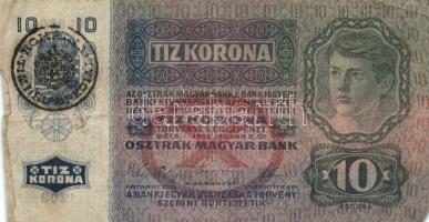1912. 100K + 1913. 20K (2x) I. és II. kiadás + 1914. 50K + 1915. 10K mindegyik bankjegy fekete román...