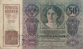 1912. 100K + 1913. 20K (2x) I. és II. kiadás + 1914. 50K + 1915. 10K mindegyik bankjegy fekete román...