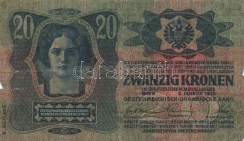 1912. 100K + 1913. 20K (2x) I. és II. kiadás + 1914. 50K + 1915. 10K mindegyik bankjegy fekete román...