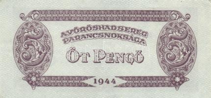 1944. 2P, 5P, 10P, 20P, 50P, 100P, 1000P " A Vöröshadsereg Parancsnoksága" sor! T:II,III,I...