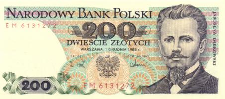 Lengyelország 1988. 200Zl (2x) egymás utáni sorszámmal T:I Poland 1988. 200 Zlotych (2x) sequential serial number C:Unc