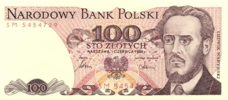 Lengyelország 1986. 100Zl (3x) egymás utáni sorszámmal T:I Poland 1986. 100 Zlotych (3x) sequential serial number C:Unc