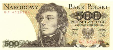 Lengyelország 1982. 500Zl (8x) egymás utáni sorszámmal T:I
Poland 1982. 500 Zlotych (8x) sequential ...