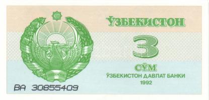 Üzbegisztán 1992. 3S (3x) egymás utáni sorszámmal + 1000S (3x) egymás utáni sorszámmal T:I Uzbekistan 1992. 3 Sum (3x) sequential serial number + 1000 Sum (3x) sequential serial number C:Unc