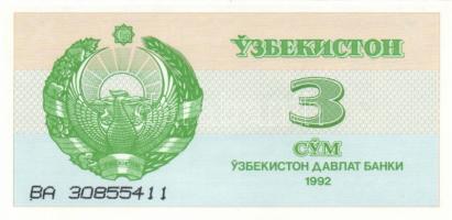 Üzbegisztán 1992. 3S (3x) egymás utáni sorszámmal + 1000S (3x) egymás utáni sorszámmal T:I
Uzbekista...