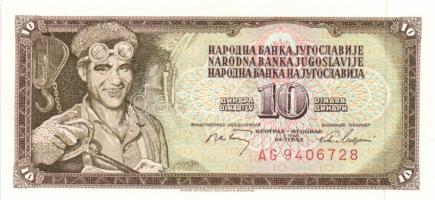 Jugoszlávia 1968. 10D (4x) egymás utáni sorszámmal T:I
Yugoslavia 1968. 10 Dinara (4x) sequential se...