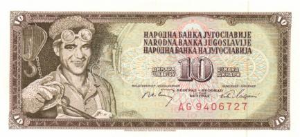 Jugoszlávia 1968. 10D (4x) egymás utáni sorszámmal T:I
Yugoslavia 1968. 10 Dinara (4x) sequential se...