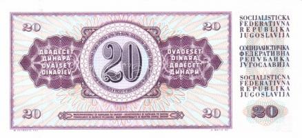 Jugoszlávia 1974. 20D (2x) egymás utáni sorszámmal + 1986. 500D (2x) egymás utáni sorszámmal T:I
Yug...