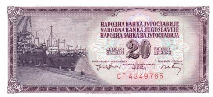 Jugoszlávia 1974. 20D (2x) egymás utáni sorszámmal + 1986. 500D (2x) egymás utáni sorszámmal T:I
Yug...