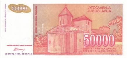 Jugoszlávia 1994. 50.000D (2x) egymás utáni sorszámmal + 50.000D (3x) egymás utáni sorszámmal T:I
Yu...
