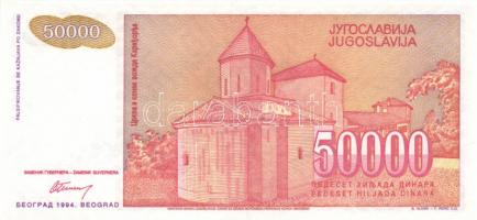 Jugoszlávia 1994. 50.000D (2x) egymás utáni sorszámmal + 50.000D (3x) egymás utáni sorszámmal T:I
Yu...