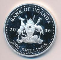 Uganda 2006. 2000Sh Ag "Futball hírességei - Magyarország 1960-as évek" T:PP  Uganda 2006. 2000 Shilling Ag "Hall of Fame of football - Hungary 1960s" C:PP