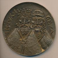 Borsos Miklós (1906-1990) 1973. "Ezer éves Esztergom / István - Géza" nagyalakú Br emlékér...