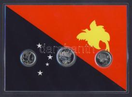 Pápua Új-Guinea 1995. 1T, 2T, 5T aranyozva szettben, ismertetővel T:BU Papua New Guinea 1995. 1 Toea + 2 Toea + 5 Toea gold-plated in set with information T:BU