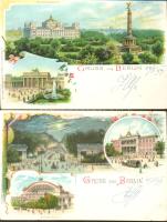 1899 Berlin, litho - 2 db városképes lap