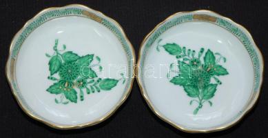 2db kézzel festett számozott Apponyi-mintás jelzett Herendi porcelán tálka / 2pcs of handpainted Herend chinaware bowls d:8cm