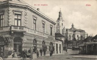 Zilah church and the shop of Stern