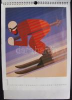 2004-es nagyméretű falinaptár Vasarely-reprodukciókkal (egy lap hiányzik) /
Calendar with Vasarely r...