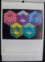 2004-es nagyméretű falinaptár Vasarely-reprodukciókkal (egy lap hiányzik) /
Calendar with Vasarely r...