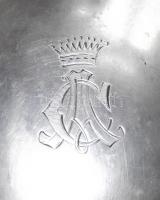 1866 ezüst (Ag.) boros kancsó fedél, Bécs jelzéssel, monogrammal, mesterjellel Br: 113 gr./
Antique ...