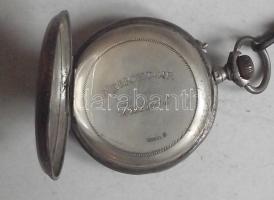 Cca 1890 Ezüst (Ag.),Remontoir zsebóra, működőképes, apró sérülés a számlapon, Br:75 gr./
Silver hun...