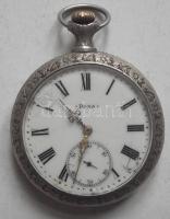 Cca 1907  Doxa zsebóra, fém, hátoldalán zsokék versenyben, sérült számlap / Vintage Doxa pocket watch with small faults
