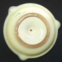 Cca 1920 Art deco elefántos hamutál, jelzett, 6×15 cm, apró máz hibával