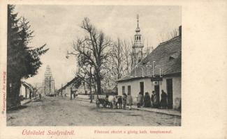 Szolyva main street, church construction