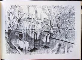 Rajzok Békéscsabáról, rajzolta Pataj Pál. Békéscsaba, 1993. A védőborító kissé elrongyolt, amúgy bel...