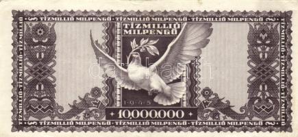 1946. 10.000.000MP (2x) egyik nyomat eltolódással T:II
