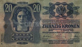 1912. 20K (2x) I. és II. kiadás, egyik román körbélyegzővel + 1914. 50K román körbélyegzővel + 1915....