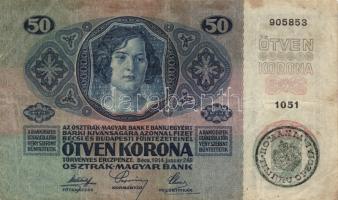 1912. 20K (2x) I. és II. kiadás, egyik román körbélyegzővel + 1914. 50K román körbélyegzővel + 1915....