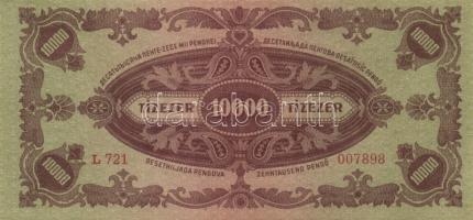 1945. 10.000P (3x) bélyeggel és bélyeg nélkül, színeltérések + 1946. 10.000MP (2x) + 10.000BP (2x) s...